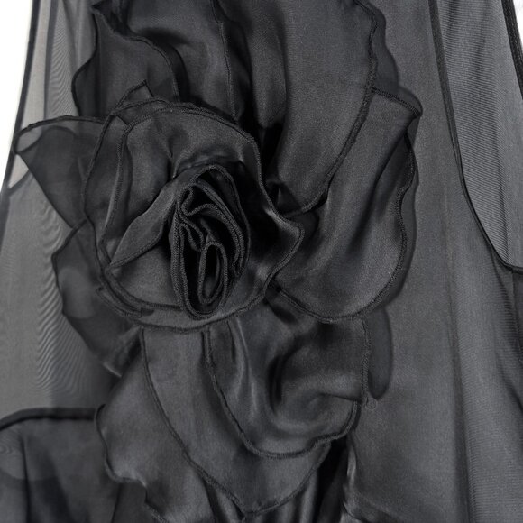 Anne Fontaine Black Silk Organza Layered Sleeveless Aubrey Top - Picture 4 of 8